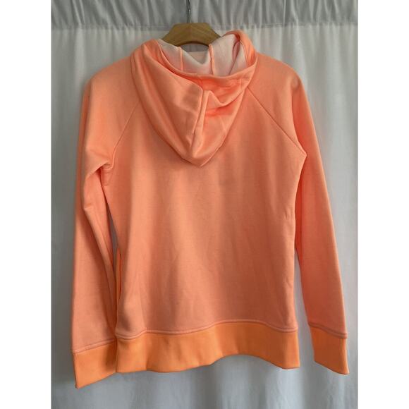 Under Armour Women's Cold Gear Mock Neck Loose Orange Peach Hoodie Size XS - Picture 4 of 7